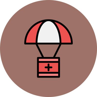 Paraşüt. Web simgesi basit illüstrasyon