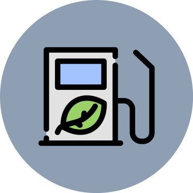 Yakıt istasyonu simgesi, vektör illüstrasyonu