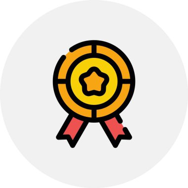 madalya düz çizgi simgesi