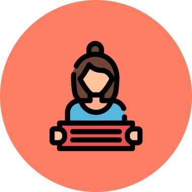 Çember içinde kadın simgesinin vektör illüstrasyonu