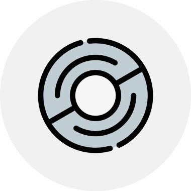 disk disk vektörü ince çizgi simgesi