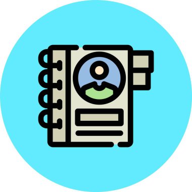 Kamera merceği simgesi renk ana hatları vektörü