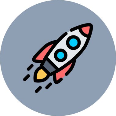 Roket. Web simgesi basit tasarım
