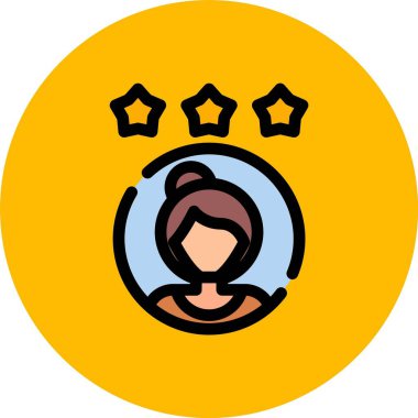 kız ikon vektör illüstrasyonu