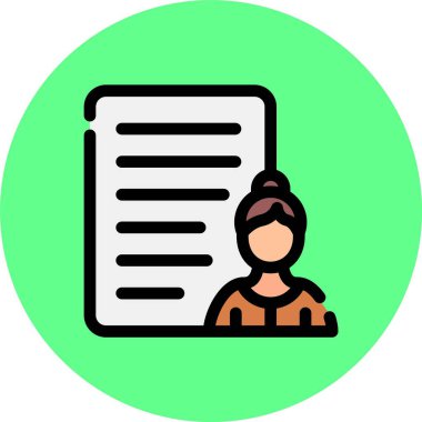 Kadın kullanıcı simge vektör çizim