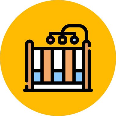 Bebek beşiği renk ana hatları vektörü