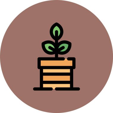 Bir bitki simgesinin vektör illüstrasyonu