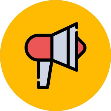 megafon ikonu. hoparlör simgesi renk simgeleri düz izole