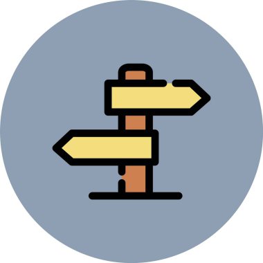 Yol işareti simgesi. ana yol sonrası vektör simgesi rengi düz izole