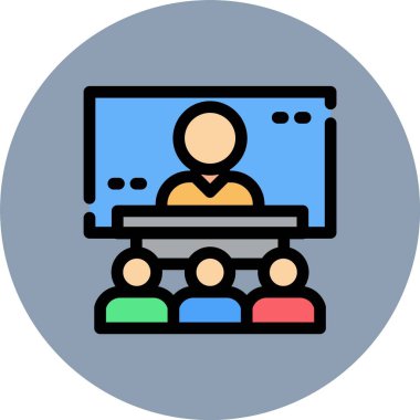 izleyici konferansı öğretmenle, online ders konsepti