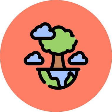 Eşsiz Ağaç Vektör Satırı Simgesi