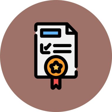 Sertifika simgesi, vektör illüstrasyonu