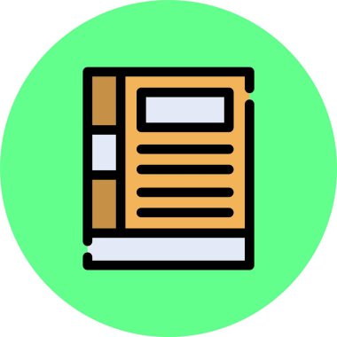 Kağıt simgesinin vektör illüstrasyonu