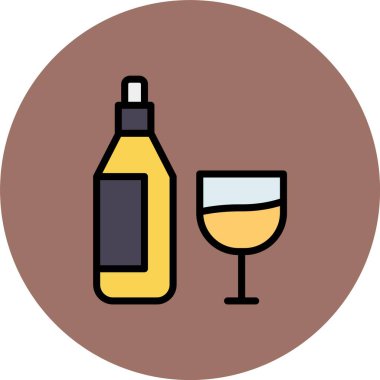 şarap ve içecek vektör simgesi