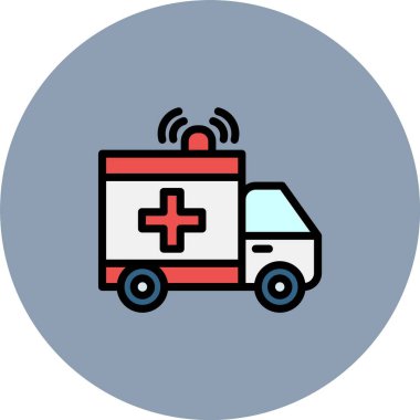 ambulans simgesi vektör illüstrasyonu