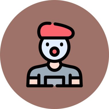 Palyaço kostümü giymiş bir palyaço çizgi film karakterinin vektör çizimi