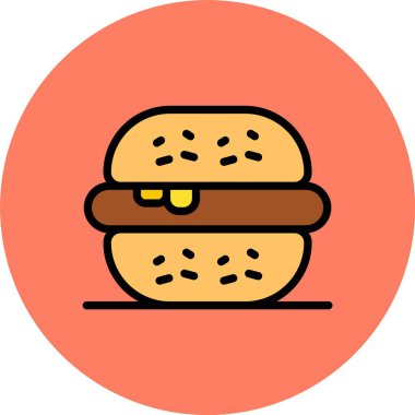 Hamburger simgesi, vektör illüstrasyonu