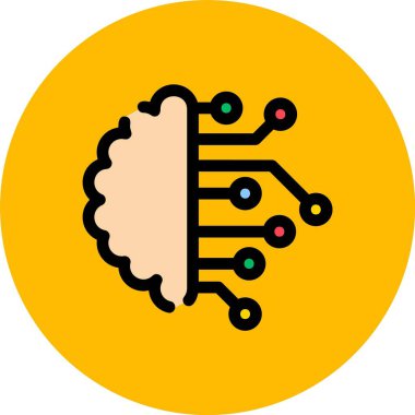 Beyin. Web simgesi basit illüstrasyon