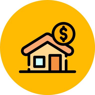 Dolar işareti simgesi olan ev, taslak biçimi