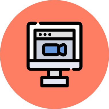 bilgisayar ekranı simgesi, basit vektör illüstrasyonu