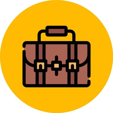 Evrak çantası simgesi renk ana hatları vektörü