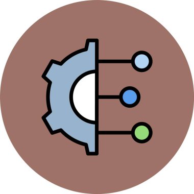 Benzersiz uydu sistemi vektör çizgisi simgesi