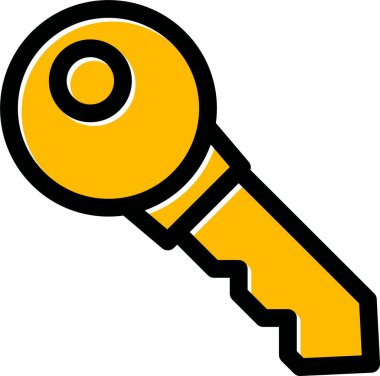 anahtar kilit güvenlik simgesi ana hat biçiminde