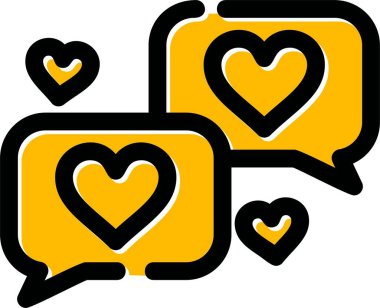 Aşk sohbeti kalp ikonu - taslak biçimi