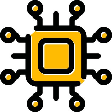 işlemci simge vektör çizim