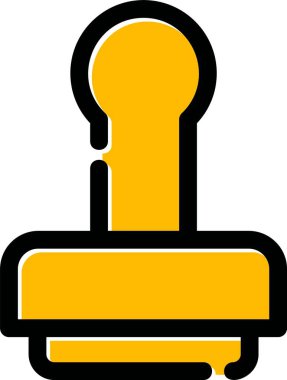 Duş ikonu. vektör biçimi taslak simge, yuvarlak açılar, sarı renk, beyaz arkaplan.