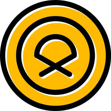 Sarı ve siyah bir ikonun vektör illüstrasyonu