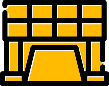 İnşaat binası simgesi, vektör illüstrasyonu