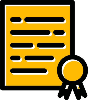 Sertifika simgesi, vektör illüstrasyonu