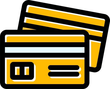 Kredi kartı ikonu. taslak alışveriş kartı vektör rengi düz izole