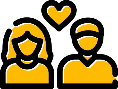 Çift, insan simgesini ana hatlarıyla doldurur.