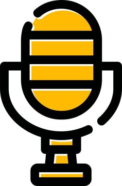 mikrofon simgesi, vektör illüstrasyonu