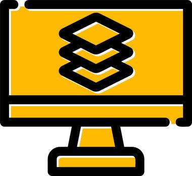 Veri merkezi. Web simgesi basit illüstrasyon