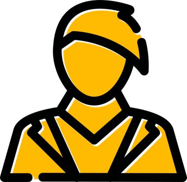 İşçi işçi simgesi - taslak biçimi