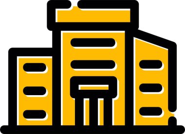 Fabrika binası simgesi - taslak biçimi