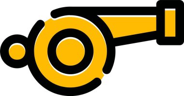 Çizgi film sarı ve siyah silahın vektör çizimi