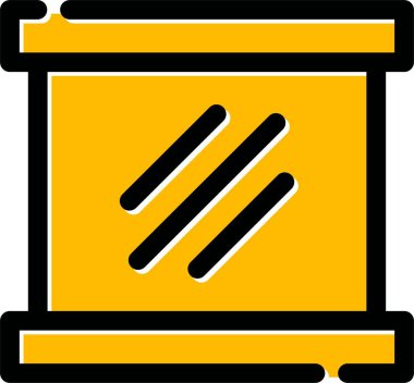 Ahşap bir işaretin sarı ve siyah ikonunun vektör çizimi