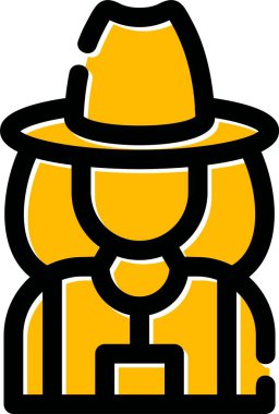 avatar erkek şapka simgesi ana hat biçiminde