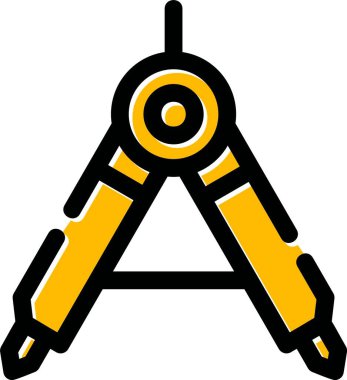 Sarı ve siyah bir ikonun vektör illüstrasyonu