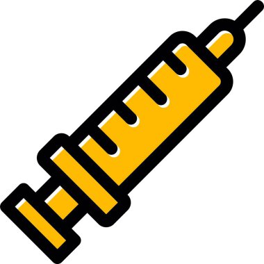 İğneli şırınga. Web simgesi vektör illüstrasyonu.