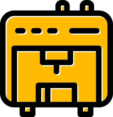 Yazıcı web simgesi, beyaz arkaplan üzerinde basit vektör illüstrasyonu