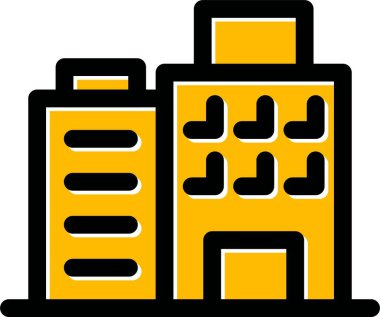 Bina. Web simgesi basit illüstrasyon