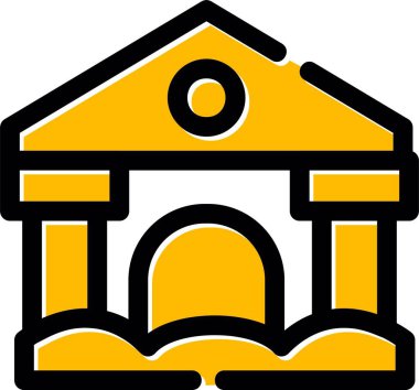 Bina. Web simgesi basit illüstrasyon