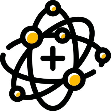 atom molekül simgesi, vektör illüstrasyonu