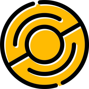 Sarı bir simgenin vektör illüstrasyonu