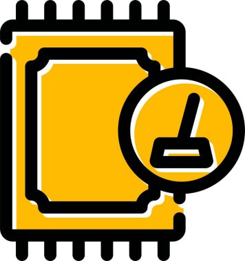 ana hat biçiminde bilgisayar işlemci çipi simgesi